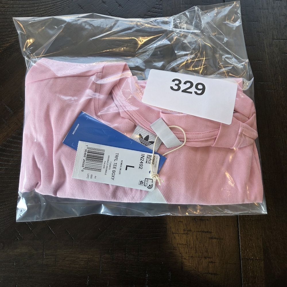 Adidas Originals Women's Trefoil Boxy T-Shirt True Pink Large Activewear Sports - Picture 7 of 7